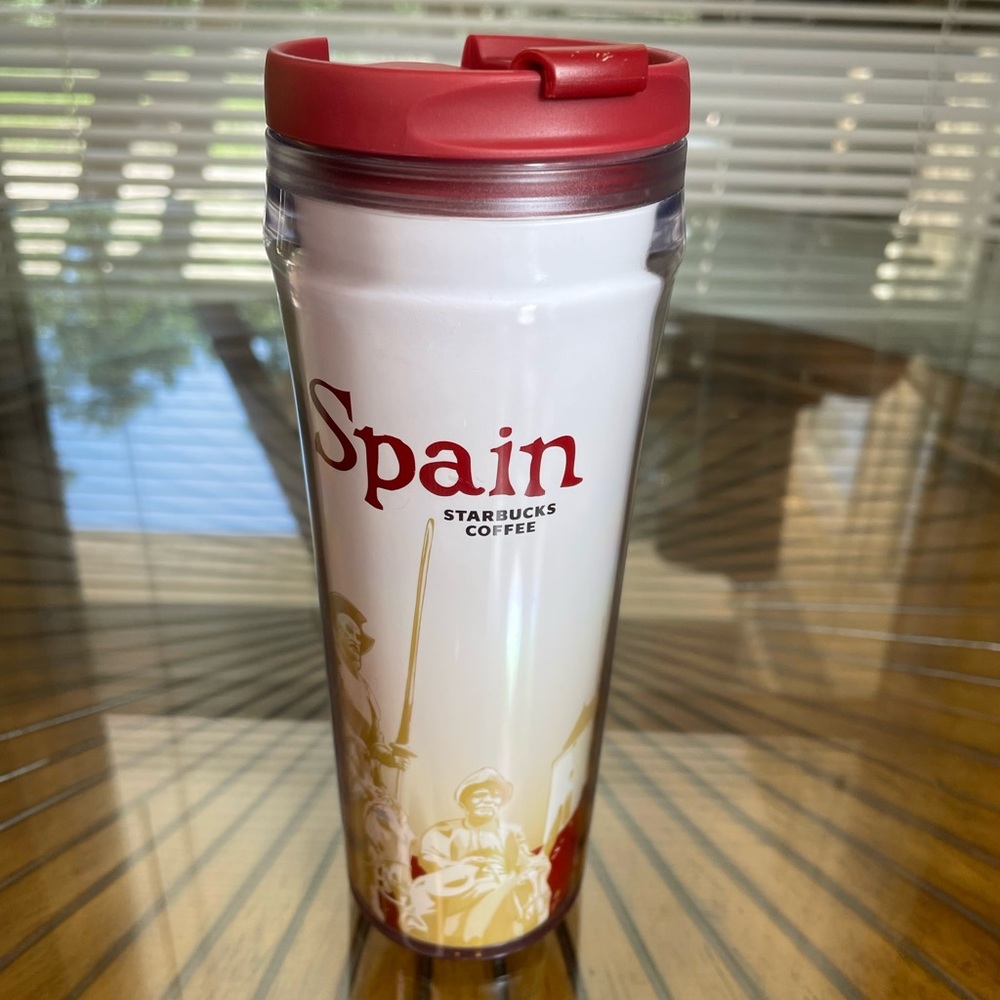 STARBUCKS Spain 2004 Acrylic Travel Tumbler with lid 12oz NWT- Brand New!